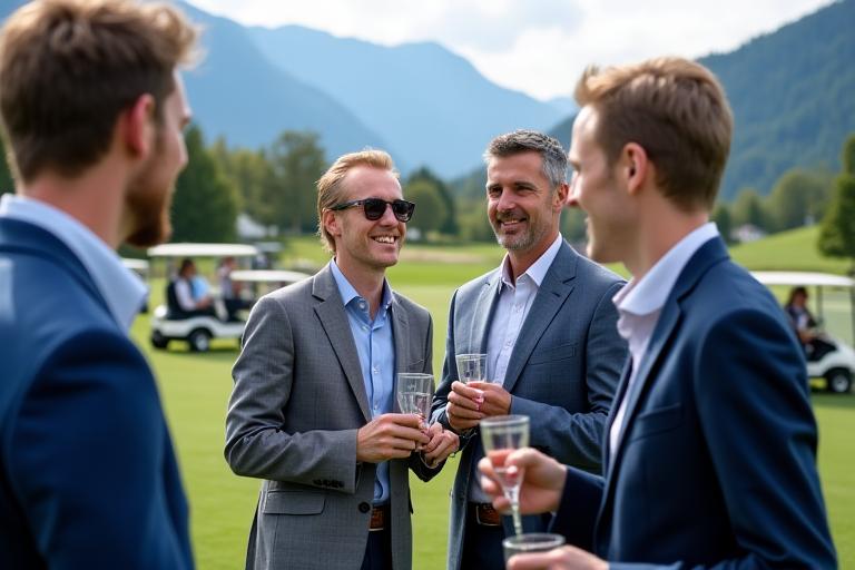 Firmen-Golfturnier mit Teilnehmern auf dem Golfplatz Alpenblick