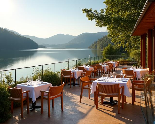 Clubrestaurant Terrasse mit Blick auf Vierwaldstättersee