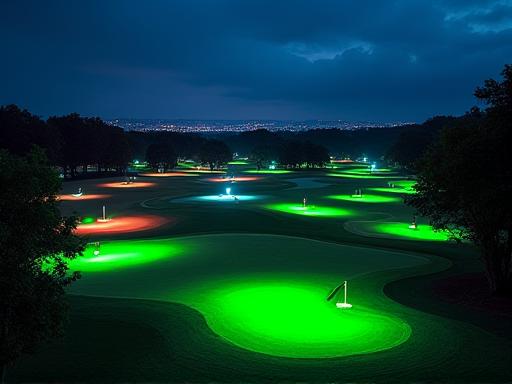 Beleuchteter Golfplatz für Night Golf Erlebnis